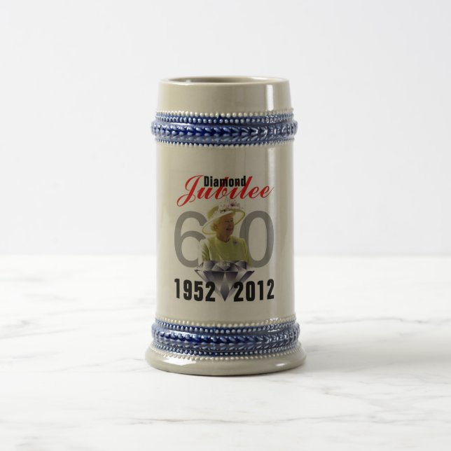 Diamond Jubilee 1952-2012 Caneca de cerveja (Centro)