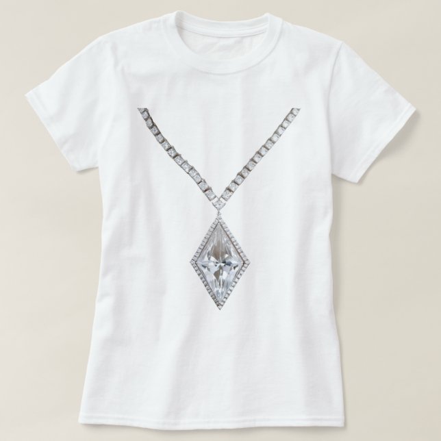 Diamond Necklace White T-Shirt (Frente do Design)