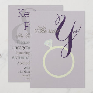 Diamond Ring Ela Disse Sim Cinza E Cartão Do Part