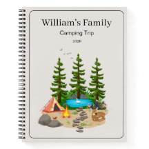 Diário de Acampamento com Ilustração de Acampament