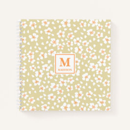 Diário de Caderno de Monograma Floral