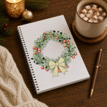 Diário de capa dura de Coroa de Natal Botânica