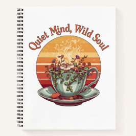 Diário de capa dura vintage Quiet Mind Wild Soul
