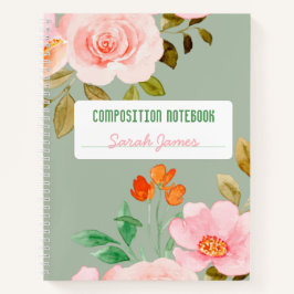 Diário de Composição Personalizada Floral Floral G