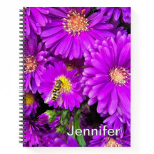 Diário de Flor Aster Roxo - Personalizado