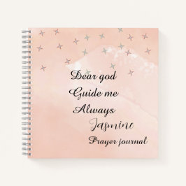 Diário de oração personalizado pêssego e branco