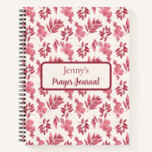 Diário de Oração Rosa Toile Personalizado