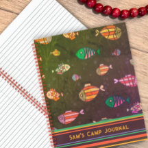 Diário de Peixes do Acampamento Infantil Colorido