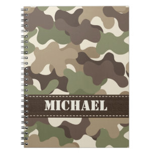 Diário do caderno espiral de Camo da camuflagem