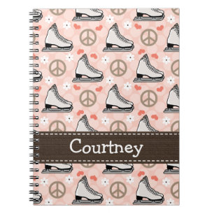 Diário do caderno espiral do patinagem artística