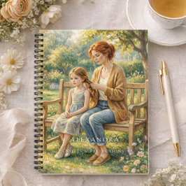 Diário Elegante com Nome Personalizado para Mãe e