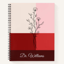 Diário Elegante Vermelho Cranberry para Mulheres e