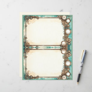 Diário Pages Teal e Steampunk