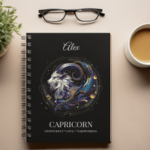 Diário Personalizado do Capricórnio Zodiac da Eleg
