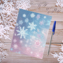 Diário Whimscal Snowflake, Notebook de inverno
