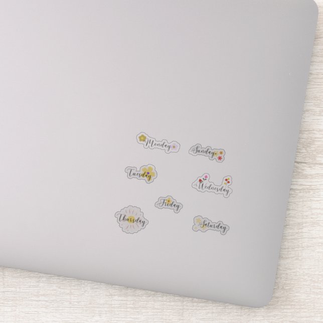 Dias da Semana da Flor do Adesivo Curvy do Planeja (Detalhe)