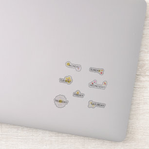 Dias da Semana da Flor do Adesivo do Planner