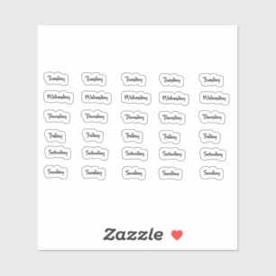 Dias da Semana - Letra Pincel - Adesivos