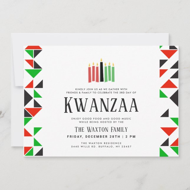 Dias de Kwanzaa | Convite de Férias (Frente)
