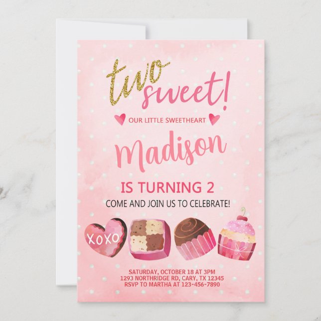 Dias de os namorados, convite para segundo anivers (Frente)