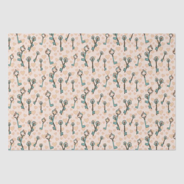 Dias de os namorados Corações e Teclas Papel Tecla (Frente )