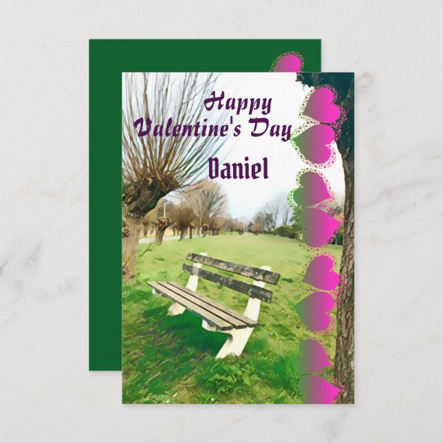 Dias de os namorados Felizes Bench De Jardim De Aq (Frente/Verso)