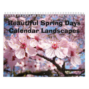 Dias de Primavera Lindos Calendário Paisagens Árvo