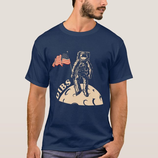 Dibs Man in the Moon Mens T-Shirt (Frente)