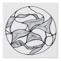 Dibujo circular zen flor abstracta 