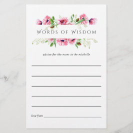 Dicas de Chá de Noiva de Papoulas Rosa em Aquarela