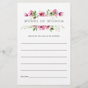 Dicas de Chá de Noiva de Papoulas Rosa em Aquarela