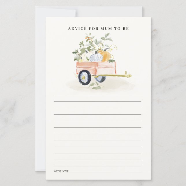 Dicas de Chás de Bebê em Aquarela com Carrinho de  (Frente)
