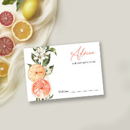 Dicas de Chuveiro de Noiva de Citrus para o Cartão