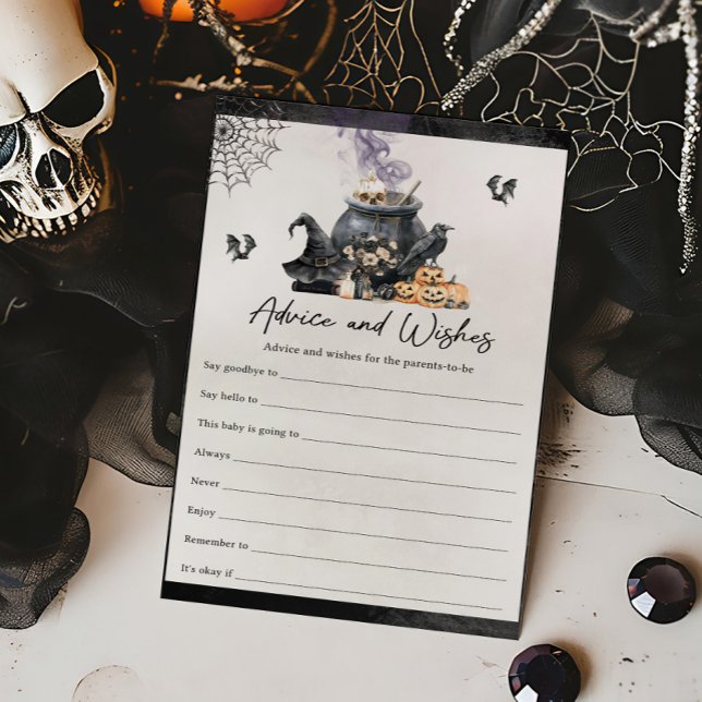 Dicas e Desejos de Jogos de Caldeirão de Bruxa (A Baby is Brewing Halloween Baby Shower Advice and Wishes Game)