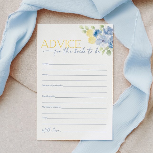 Dicas para a Noiva Jogo de Chá de Noiva Citrus (Advice for the bride to be! Bridal Shower game card printed)