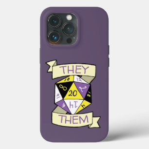 Dice de Pronoun D20 Tabletop Não-Binário Personali