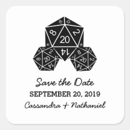 Dice Ebony D20 Salve os adesivos de data