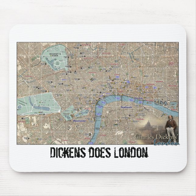 Dickens London Map Mousepad (Frente)