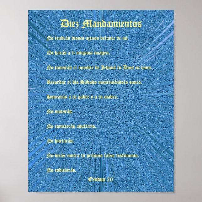Diez Mandamientos - Aerosol Azul Poster 2 (Frente)