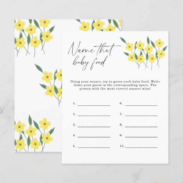 Diga a esse jogo de chá de bebê - Flores selvagens (Frente/Verso)