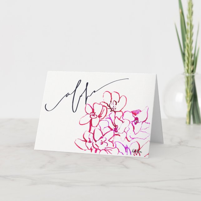 Diga "Aloha" com o cartão de nota tropical do (Frente)