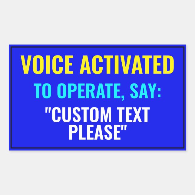 Diga...? Autocolante Ativado por Voz Personalizado (Frente)