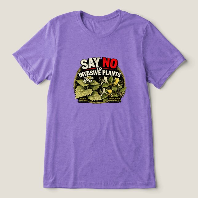 Diga Não à Camiseta das Plantas Invasoras (Design frontal)