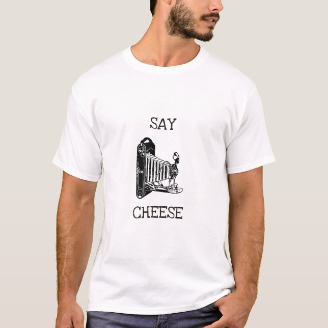 Diga o queijo - t-shirt engraçado da câmera (Frente)