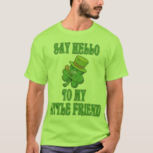 Diga olá! a minha camiseta pequena do trevo do