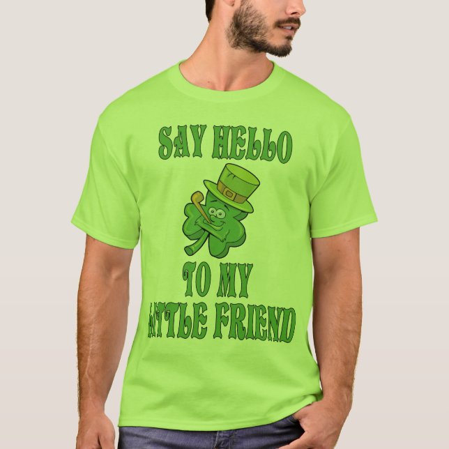 Diga olá! a minha camiseta pequena do trevo do (Frente)
