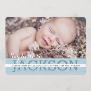 Diga Olá, Baby Boy Foto, Anúncio de Nascimento