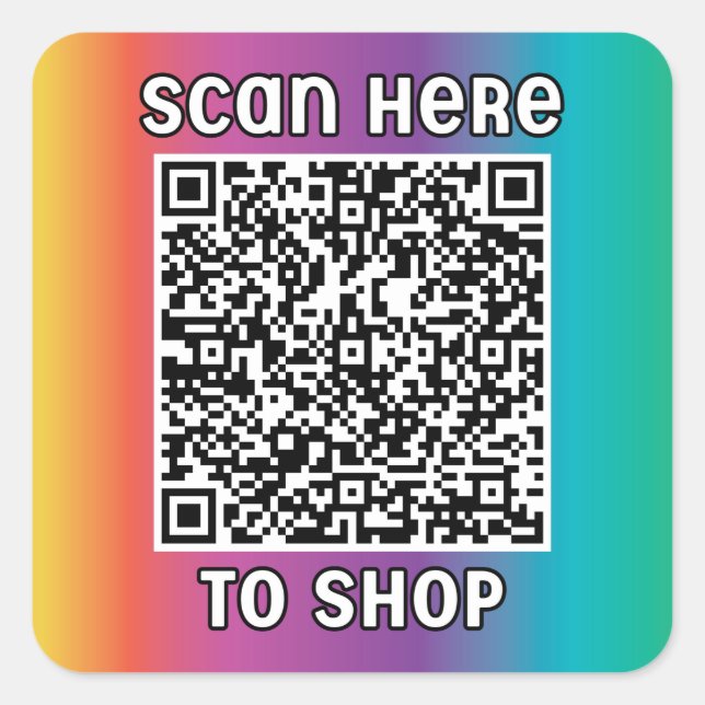 Digitalizar o adesivo quadrado clássico do código  (Frente)