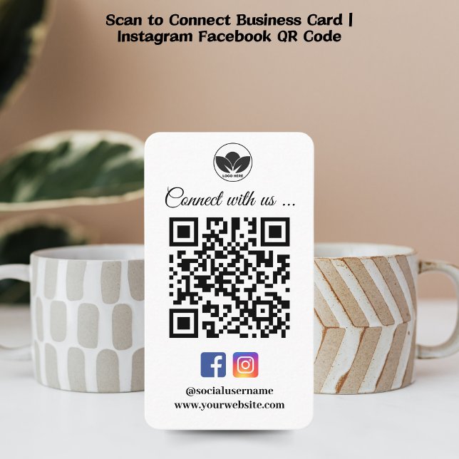 Digitalizar para conectar o Cartão de visita | Ins (instagram facebook qr code social media business card scan to connect)