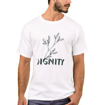 "Dignidade" Camiseta com Ramagem de Folha.